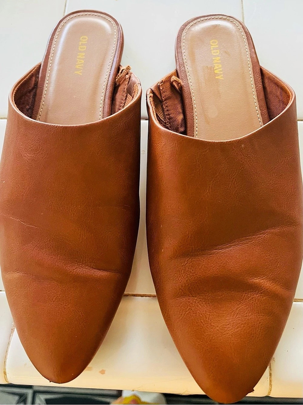 Old Navy Pointed-Toe Mule Flats in Brown